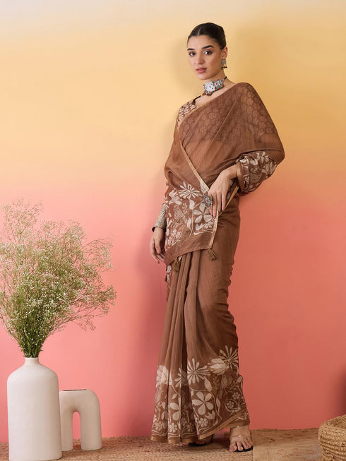Vasthrlay Botanical Printed Unstitched Hs Ethnic Wear