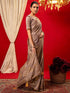 Vasthrlay Vichitra Printed Mauve Saree With Unstitched Blouse Piece