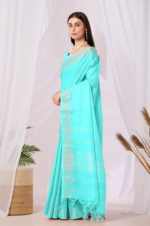 Vasthrlay Green Unstitched Saree