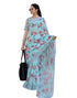 Vasthrlay Womens Printed Unstitched White Saree