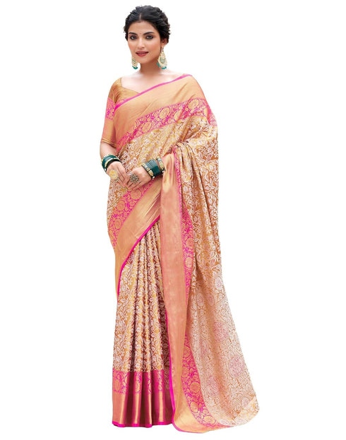 Vasthrlay Banarasi Kanjivaram Unstitched Black Saree