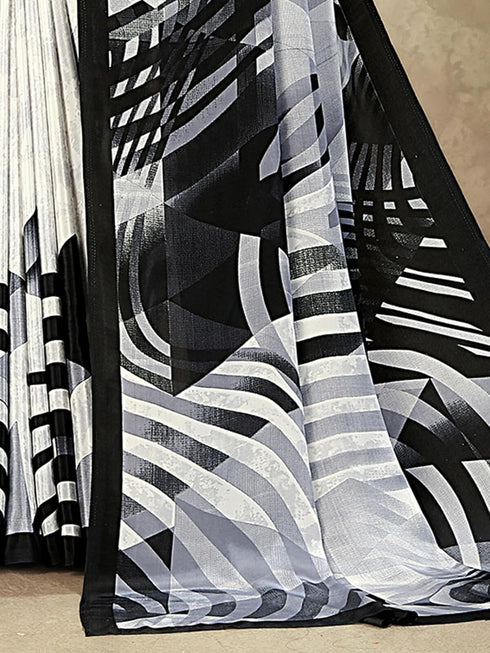 Vasthrlay Printed Dark Saree