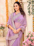 Vasthrlay Shimmer Embroidery Sky Saree