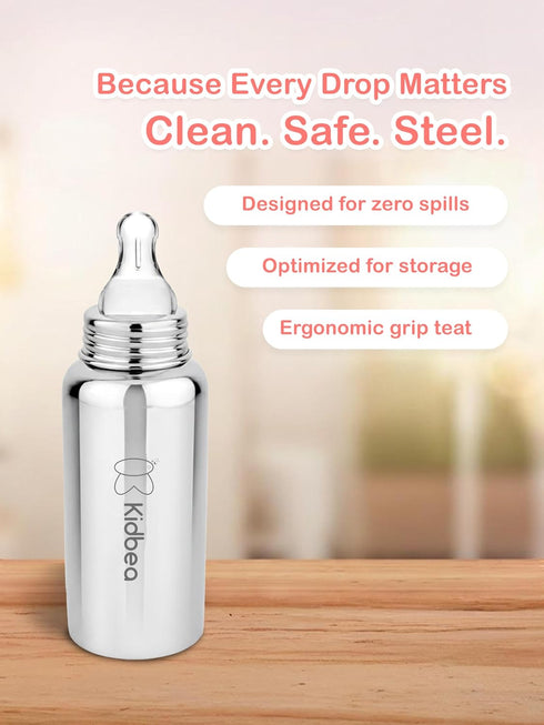 Kidbea Steel Baby Feeding Bottle