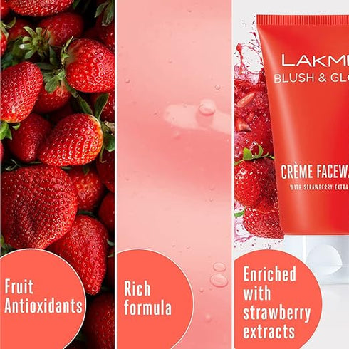 Lakme Strawberry Cream Face Wash 100g