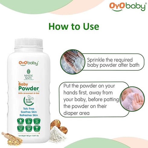 OYO BABY Gentle Baby Powder (Talc Free) For New Born Baby