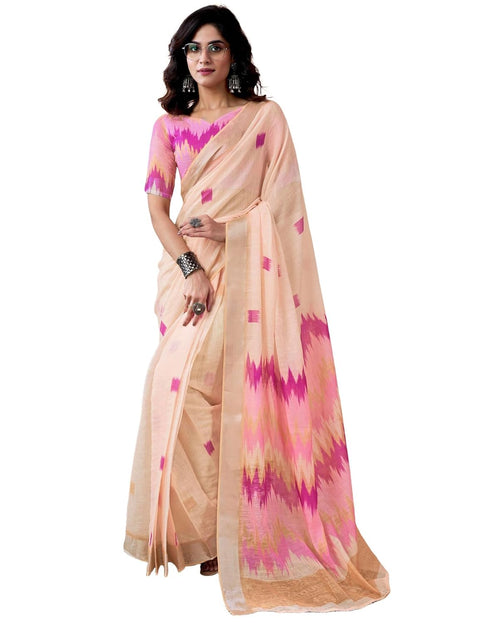 Vasthrlay Womens Printed Unstitched Dark Green Saree