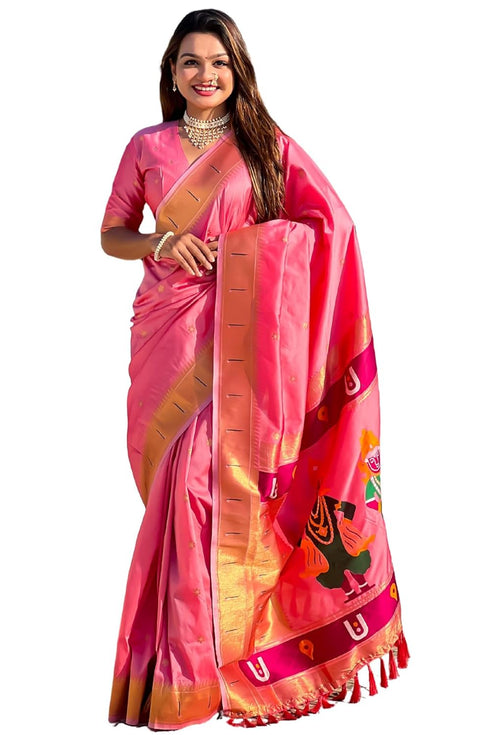 Vasthrlay Kanjivaram Paithani Unstitched Mahendi Ethnic Wear