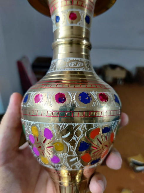 Handcrafted Brass Flower Vase 700g 10 Inch