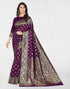 Vasthrlay Banarasi Jacquard Unstitched Red Saree