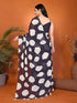 Vasthrlay Multicolour Floral Printed Gerogette Saree With Zari Pallu And Unstitched Blouse Piece