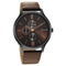 Sonata Quartz Multifunction Brown Dial Leather Strap Watch for Men