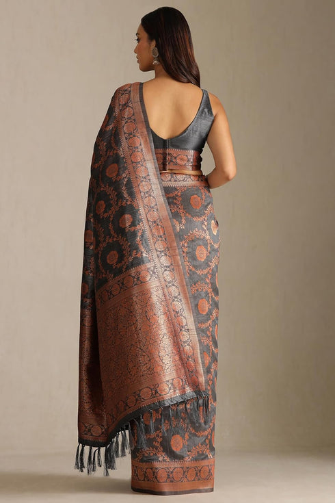 Vasthrlay Maroon Tussar Floral
