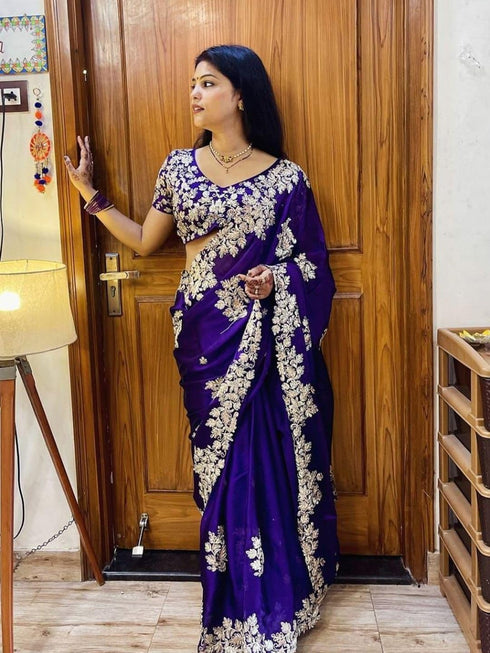 Vasthrlay Embroidery Unstitched Saree