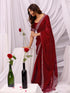 Vasthrlay Womens Chiffon Unstitched Maroon Saree