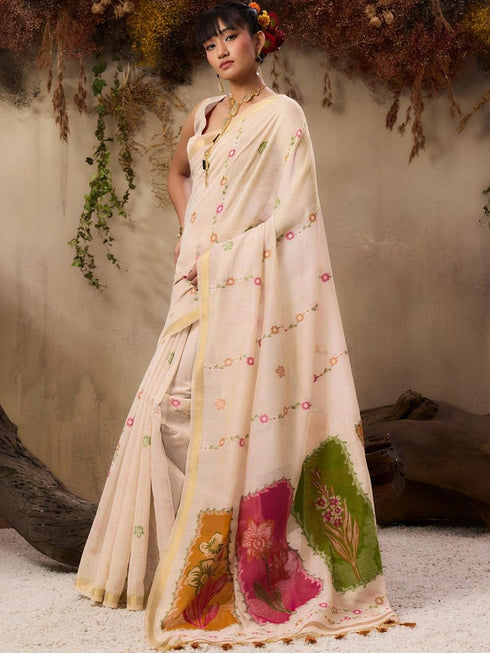 Vasthrlay Handloom Unstitched Saree