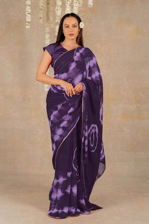 Vasthrlay Fashion Chiffon Shibori Printed Ethnic Wear