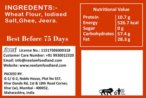 Neelam Foodland Whole Wheat Nylone Jeera Khakhra