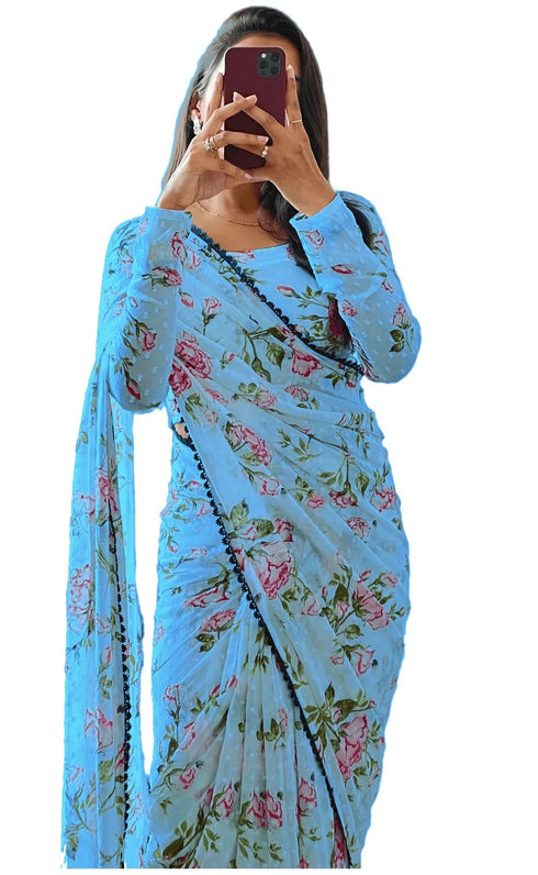 Vasthrlay Georgette Unstitched Saree