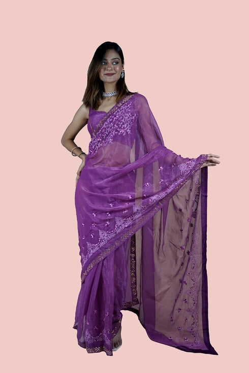 Vasthrlay Embroidered Shimmer Ethnic Wear