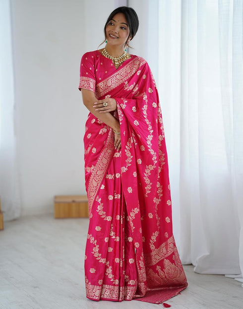 Vasthrlay Banarasi Weaving Unstitched Blue Saree