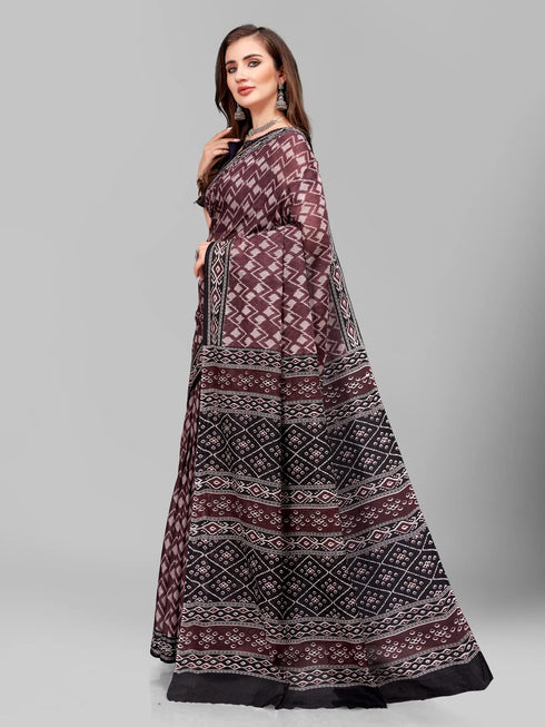 Vasthrlay Cotton Printed Mulmul Saree