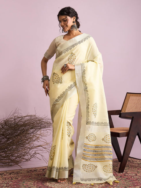 Vasthrlay Printed Unstitched Blouse Ethnic Wear
