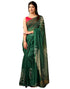 Vasthrlay Chanderi Printed Unstitched Blue Saree