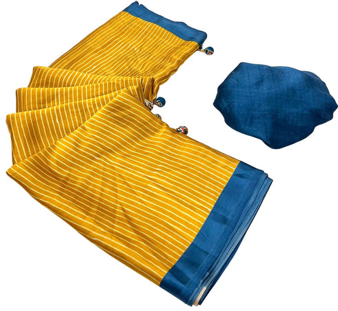Vasthrlay Ajrakh Saree Crepe
