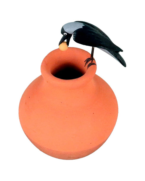 Krishnanagar Handmade Clay Gift & Decor Clever Thirsty Crow