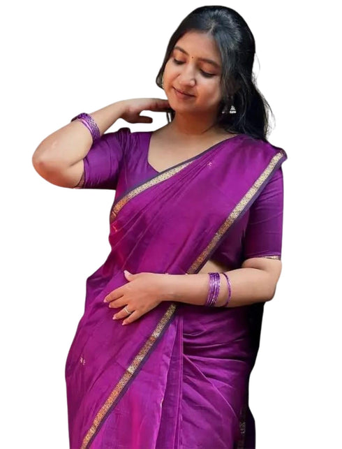 Vasthrlay Banarasi Unstitched Saree
