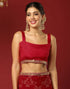 Vasthrlay Georgette Bandhani Unstitched Rani Pink Saree