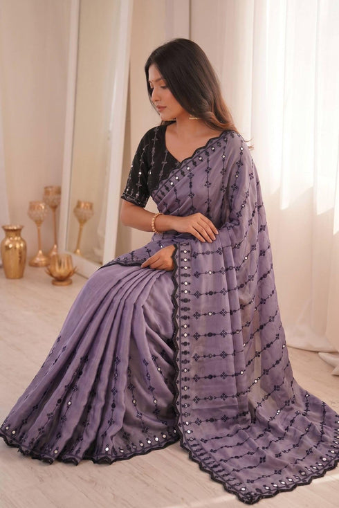 Vasthrlay Embroidery Unstitched Saree