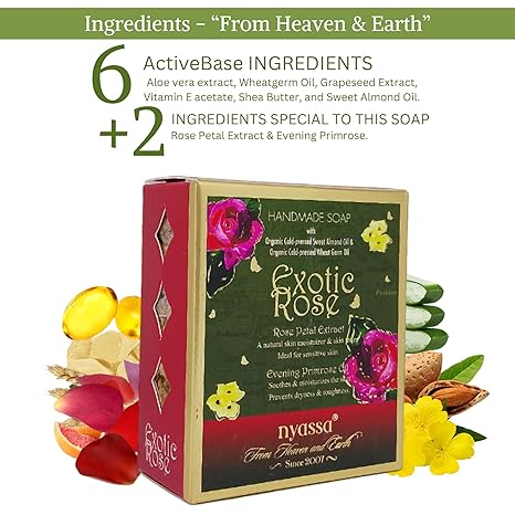 NYASSA Luxurious Exotic Rose Handmade Natural Bathing Soap