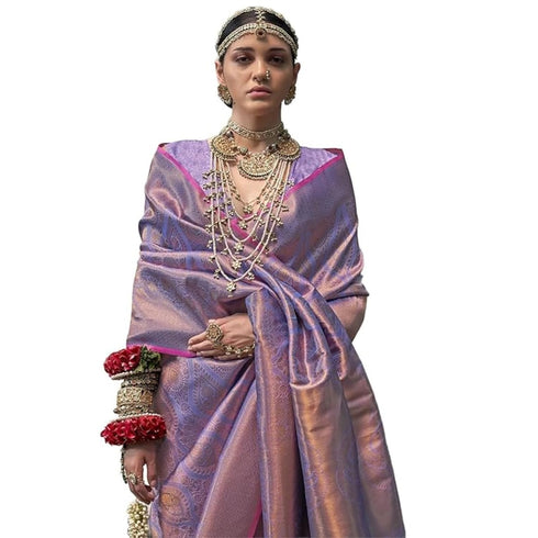 Vasthrlay Kanjivaram Unstitched Occasions Luxurious Saree