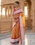 Vasthrlay Womens Printed Unstitched Yellow Saree