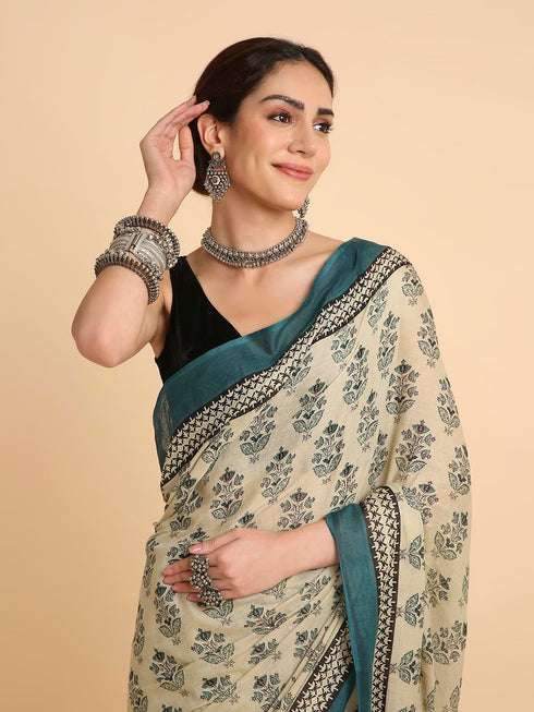 Vasthrlay Lightweight Breathable Traditional Printed Saree