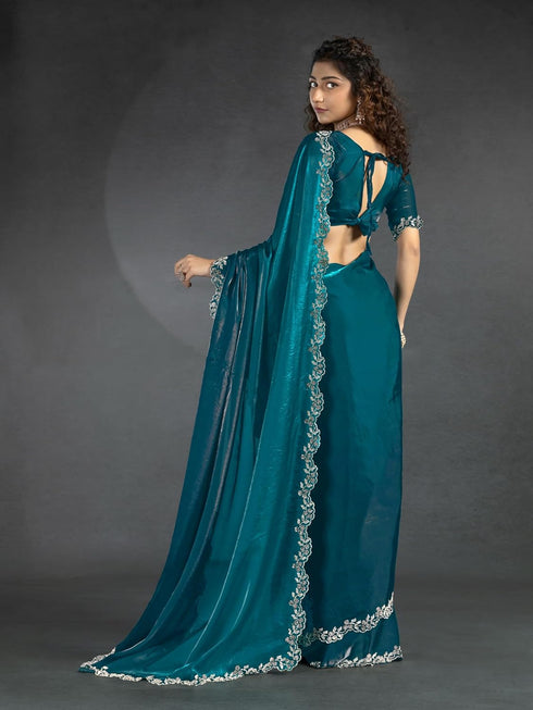 Vasthrlay Georgette Unstitch Morpeach Ethnic Wear