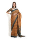 Vasthrlay Cotton Printed Mulmul Brown Saree