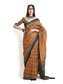 Vasthrlay Cotton Printed Mulmul Brown Saree