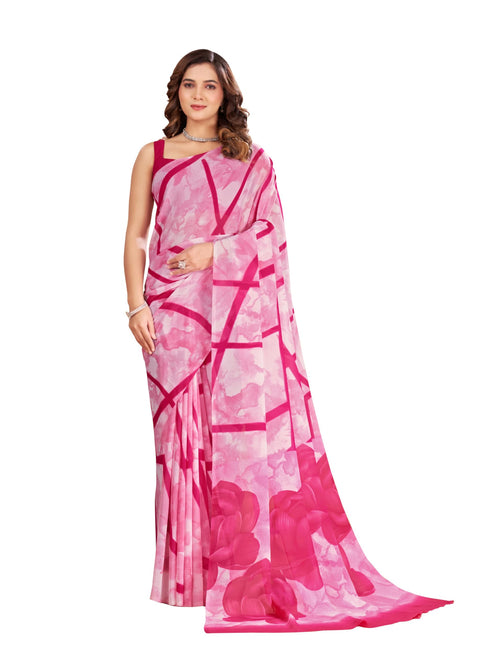 Vasthrlay Yellow Georgette Unstitched Saree