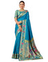 Vasthrlay Womens Paithani Unstitched Dark Green Saree