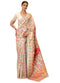 Vasthrlay Cream Kanjivaram Unstitched Saree