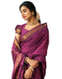 Vasthrlay Banarasi Jacquard Unstitched Dark Green Saree