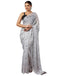 Vasthrlay Georgette Bandhani Unstitched White Saree