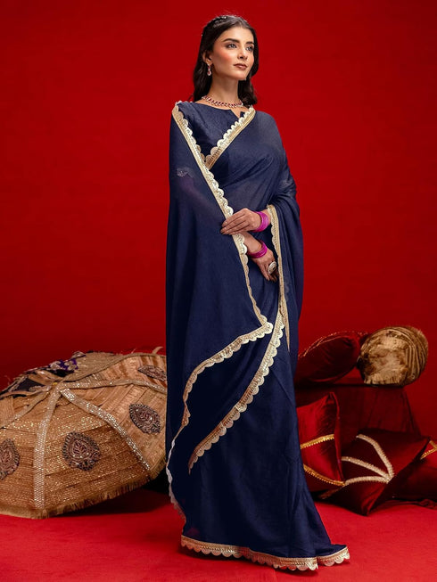 Vasthrlay Blouse Rust Saree