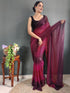 Vasthrlay Womens Georgette Unstitched Brown Saree