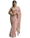 Vasthrlay Georgette Leheriya Pink Saree With Unstitched Blouse Piece