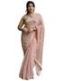 Vasthrlay Georgette Leheriya Unstitched Blue Saree