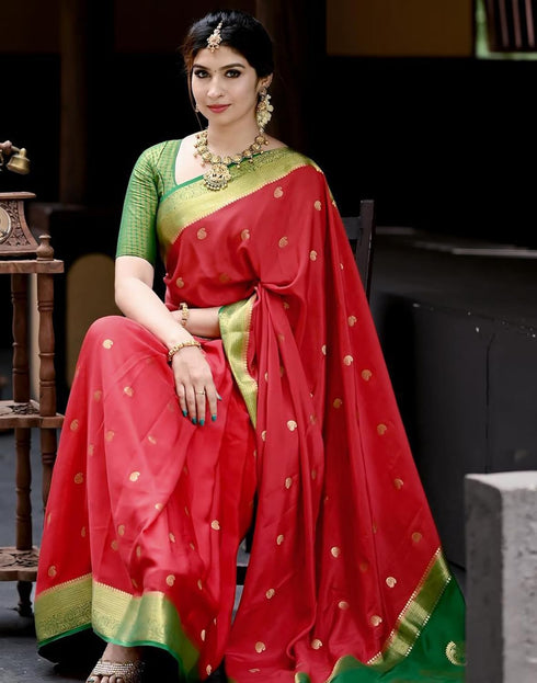 Vasthrlay Kanjivaram Jacquard Unstitched White Saree